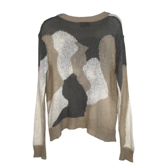 Wooden Ships Camo Skull Sweater Mohair Wool Blend Lightweight Size Small Medium - Picture 3 of 9